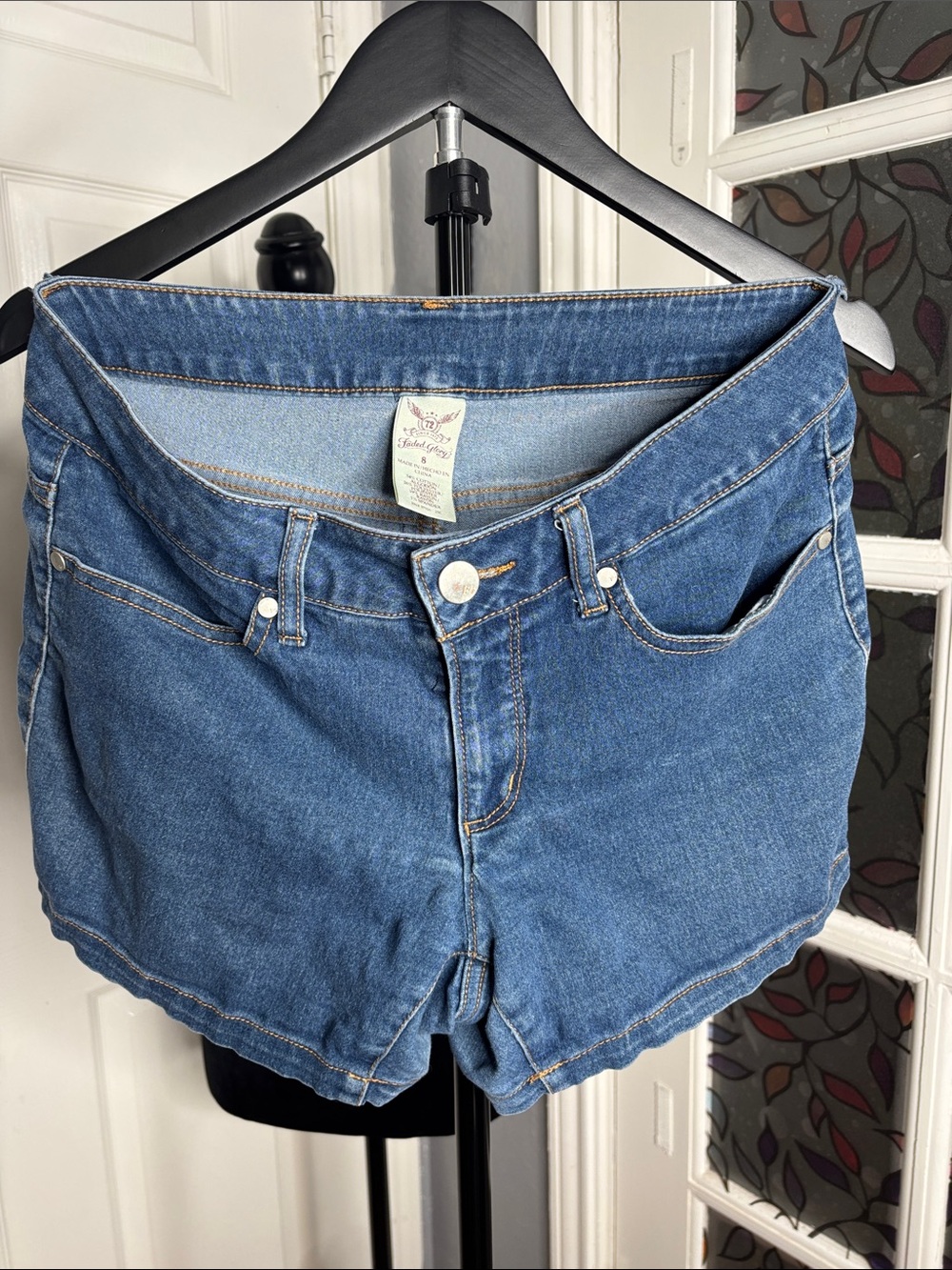 Faded Glory Classic Blue Denim Short Shorts